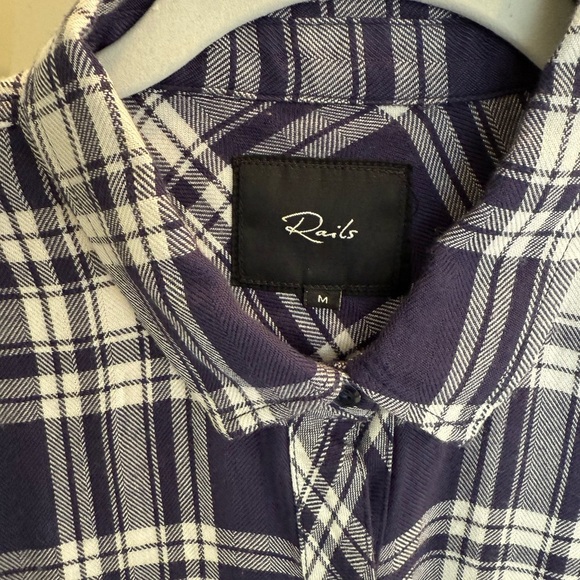 Rails - Women's Hunter Button Down Shirt Navy/Ivory Plaid  - Medium - Picture 7 of 11